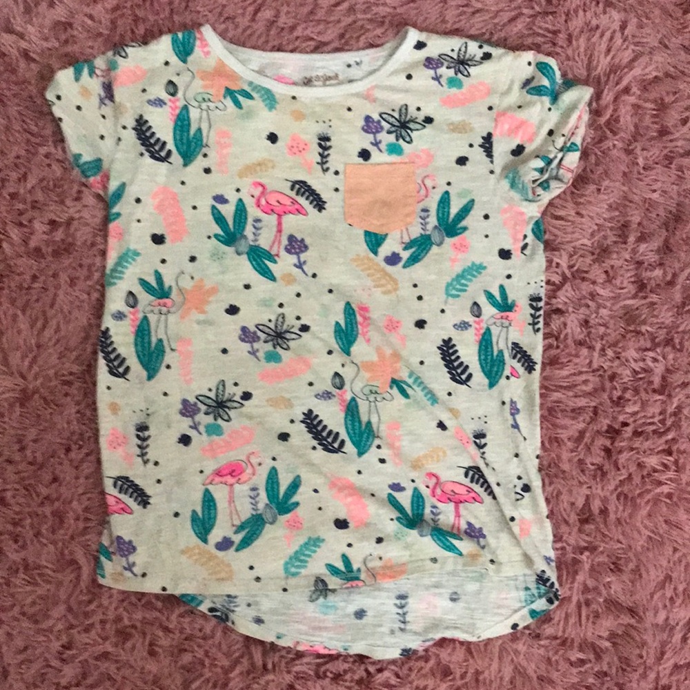 Target cat & jack flamingo tropical shirt girls XL 14/16